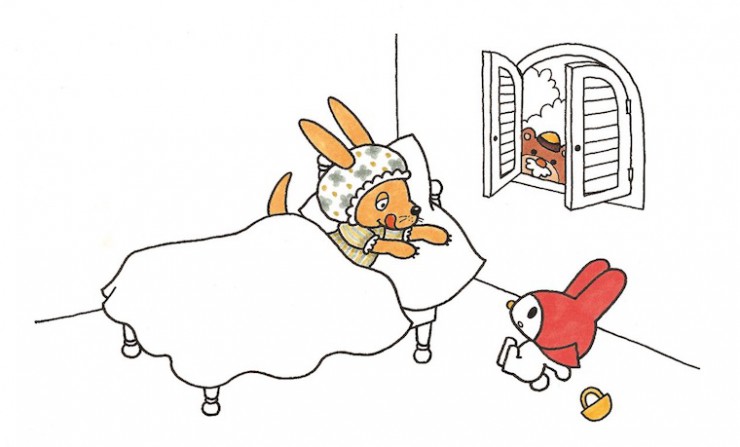 社内プレゼンテーション用に描いた描いた、童話「赤ずきん」がモチーフのマイメロディ最初期の原画 1970年代