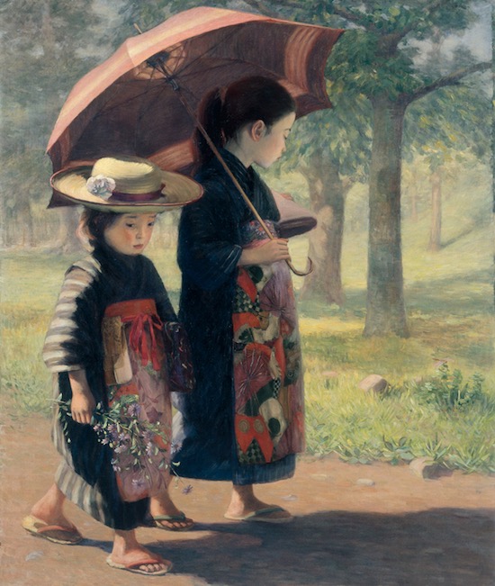 児島虎次郎「登校」 1906年 高梁市成羽美術館蔵